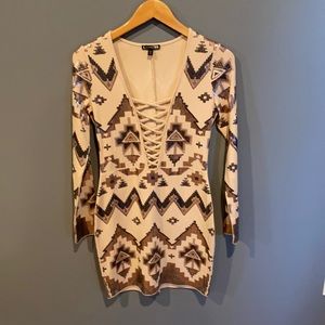Express Aztec Sequin Dress